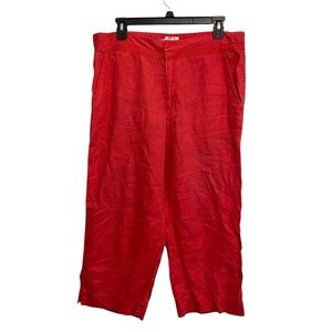 Old Navy 100% Linen Just Below Waist Coral Crop Pants Size 12